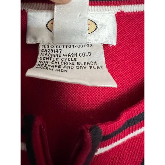 Vintage Talbots Sweater Womens Medium Red Embroidered Anchor Zipper Knit - Picture 5 of 7